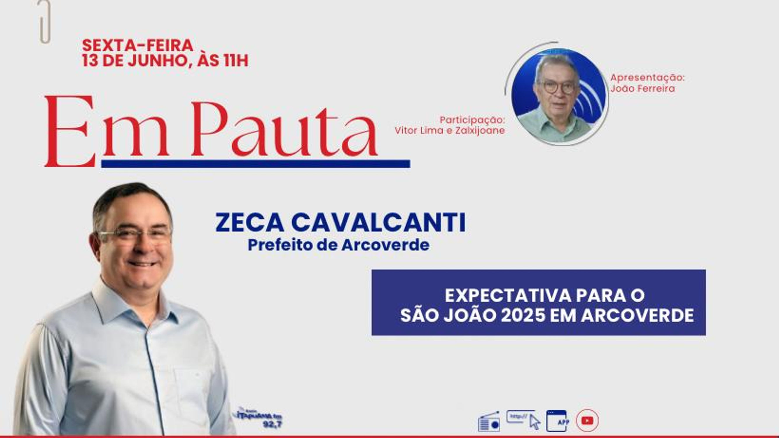 Em Pauta com João Ferreira, Zalxijoane e Vitor Lima - AO VIVO - (13/06/2025)